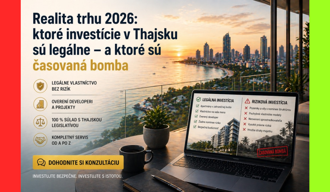 Realita trhu 2026: ktoré investície v Thajsku sú legálne – a ktoré sú časovaná bomba